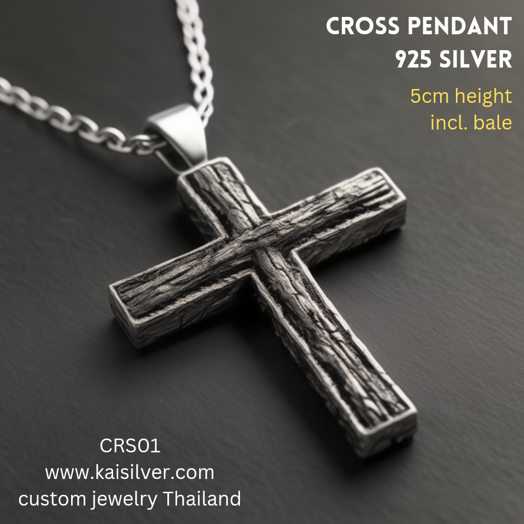 silver pendant cross for men