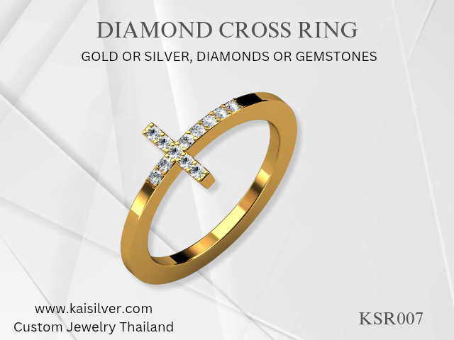 diamond ring, custom made cross