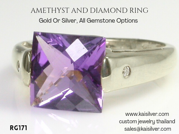 custom gemstone ring gold or silver